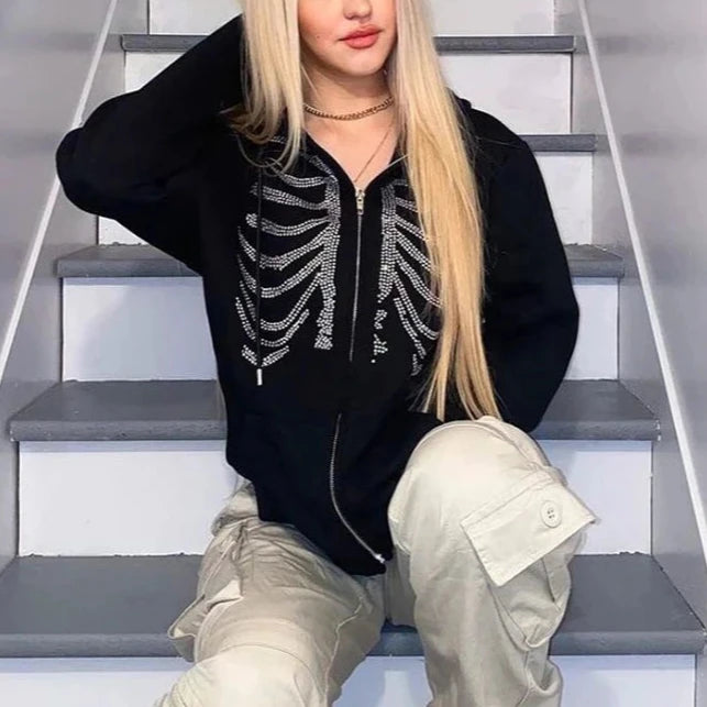 Y2K skeleton Hoodie