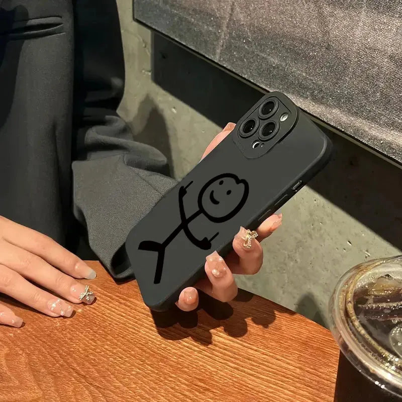 Stick Figure Matte Silicone IPhone Case