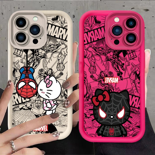 Spider Man/Hello Kitty Liquid Silicone iPhone Case