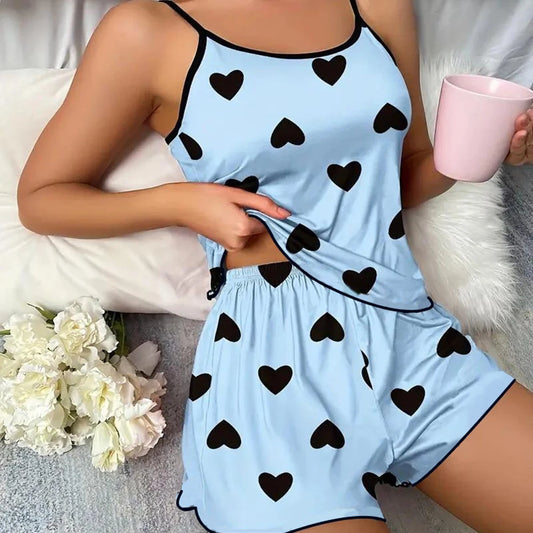 Heart-Print PJ Set