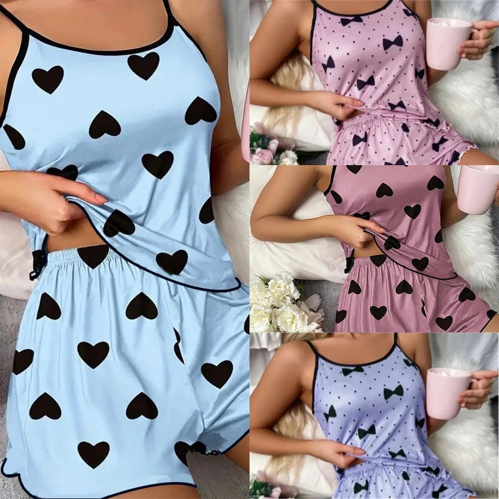 Heart-Print PJ Set