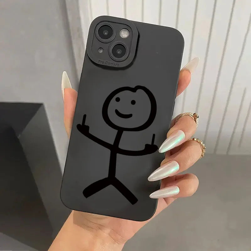 Stick Figure Matte Silicone IPhone Case