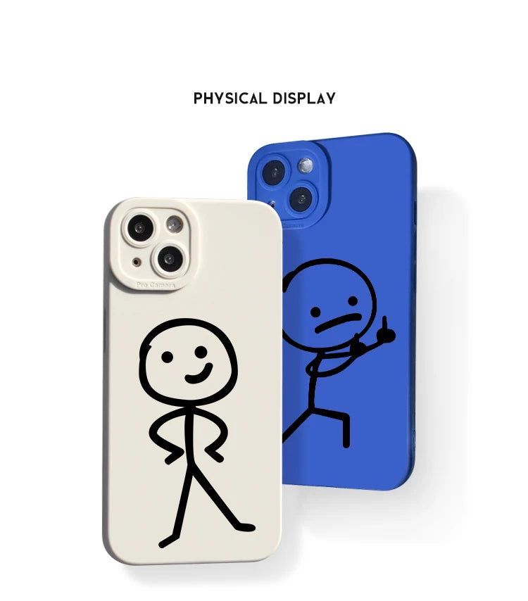 Stick Figure Matte Silicone IPhone Case
