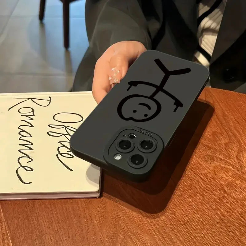 Stick Figure Matte Silicone IPhone Case