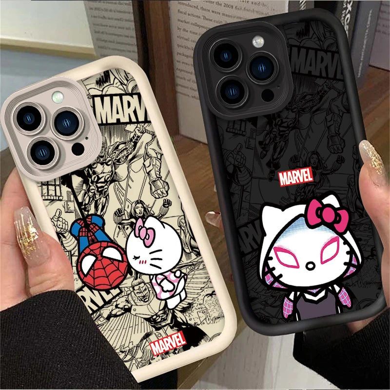 Spider Man/Hello Kitty Liquid Silicone iPhone Case