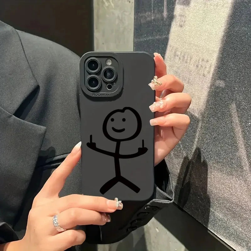 Stick Figure Matte Silicone IPhone Case